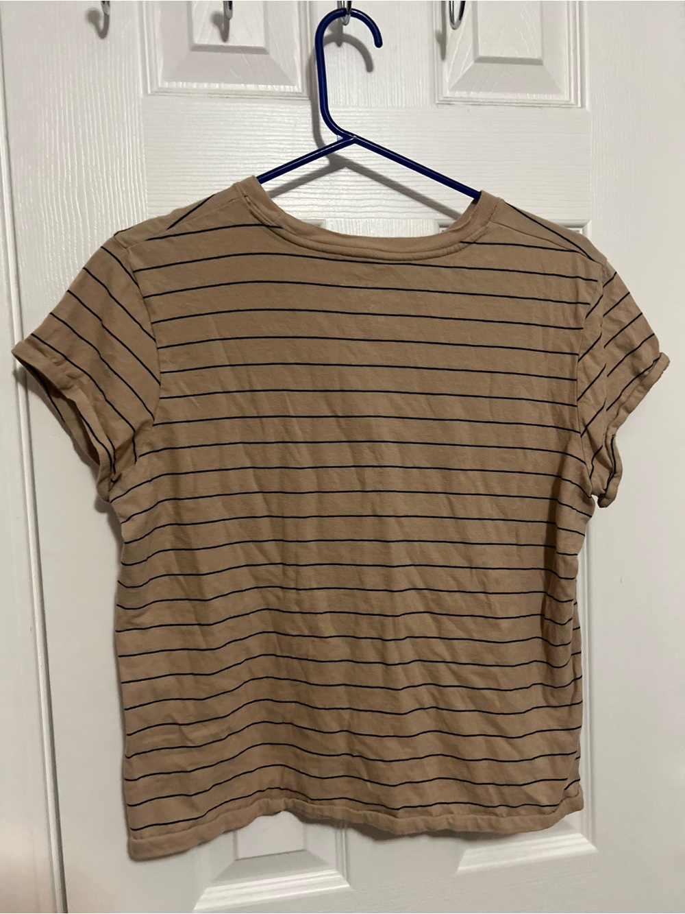 Universal Thread Striped Short Sleeve Tee - Tan